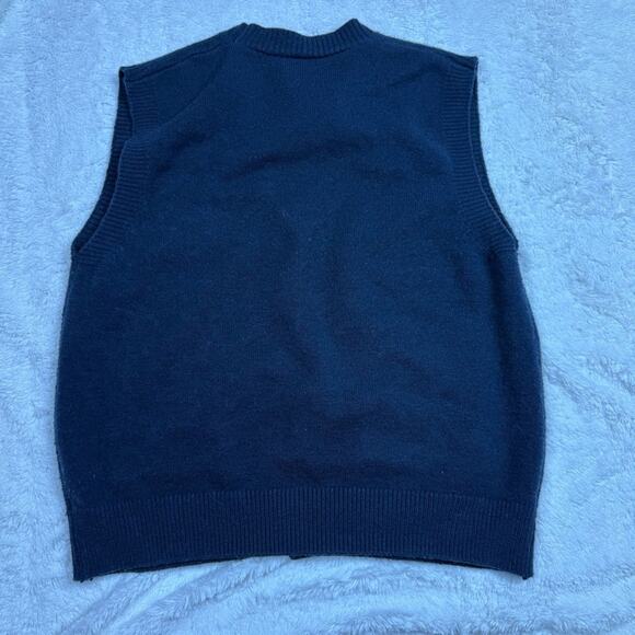 Navy Blue Patterned Women's Vest - Picture 4 of 4